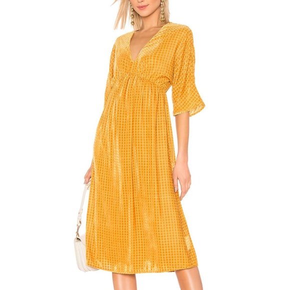 House of Harlow 1960 X Revolve Lex Dress Golden Yellow XXS - Picture 1 of 9